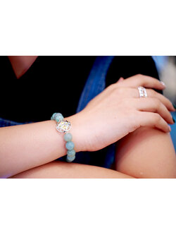 สร้อยข้อมมือ Jade Silver J402 @ 5 cm. White-Green 1 J402