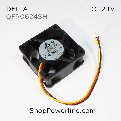 พัดลม Fan DELTA (QFR0624SH) DC24V 60x60x25mm 0.15A (3wire White C2 Plug)
