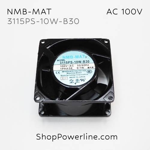 พัดลมใบพัดโลหะ Fan NMB-MAT (3115PS-10W-B30) AC100V 80x80x38mm 9/7W (2pin)