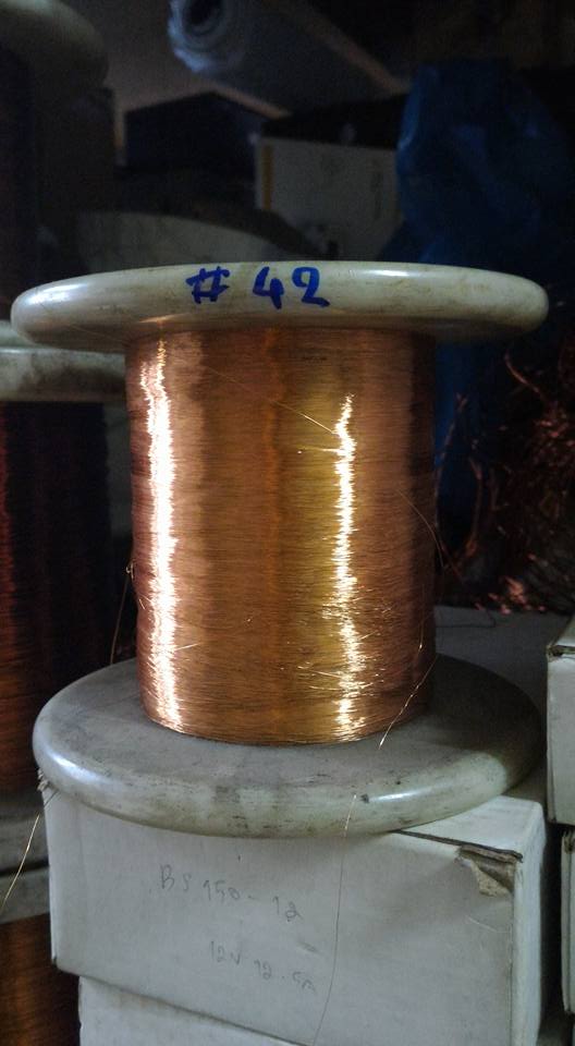 ลวดทองแดงเบอร์42SWG S.W.G แบ่งขายเป็นกิโล กก. ลวดทองแดงอาบน้ำยาเบอร์42SWG ลวดทองแดงแบ่งขายเป็นกิโล กก. เกรดA ฮิตาชิ HITACHI