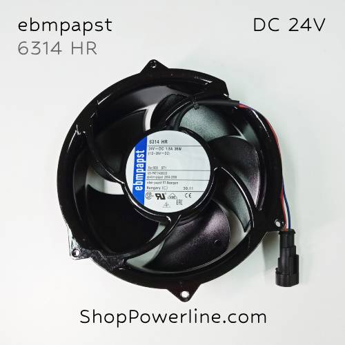 พัดลมใบพัดโลหะ Fan ebmpapst (6314HR) DC24V 172x51mm 1.5A 36W (2wire ABB Plug)