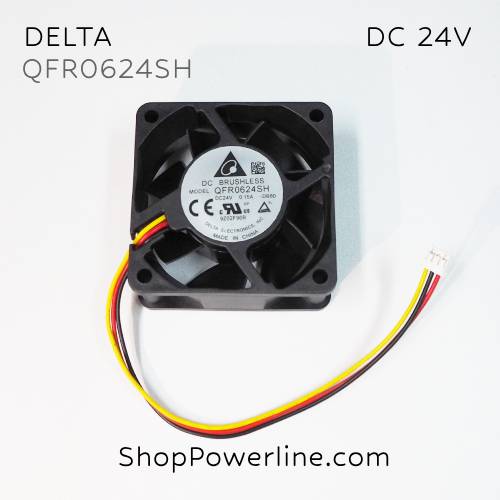 พัดลม Fan DELTA (QFR0624SH) DC24V 60x60x25mm 0.15A (3wire White C2 Plug)