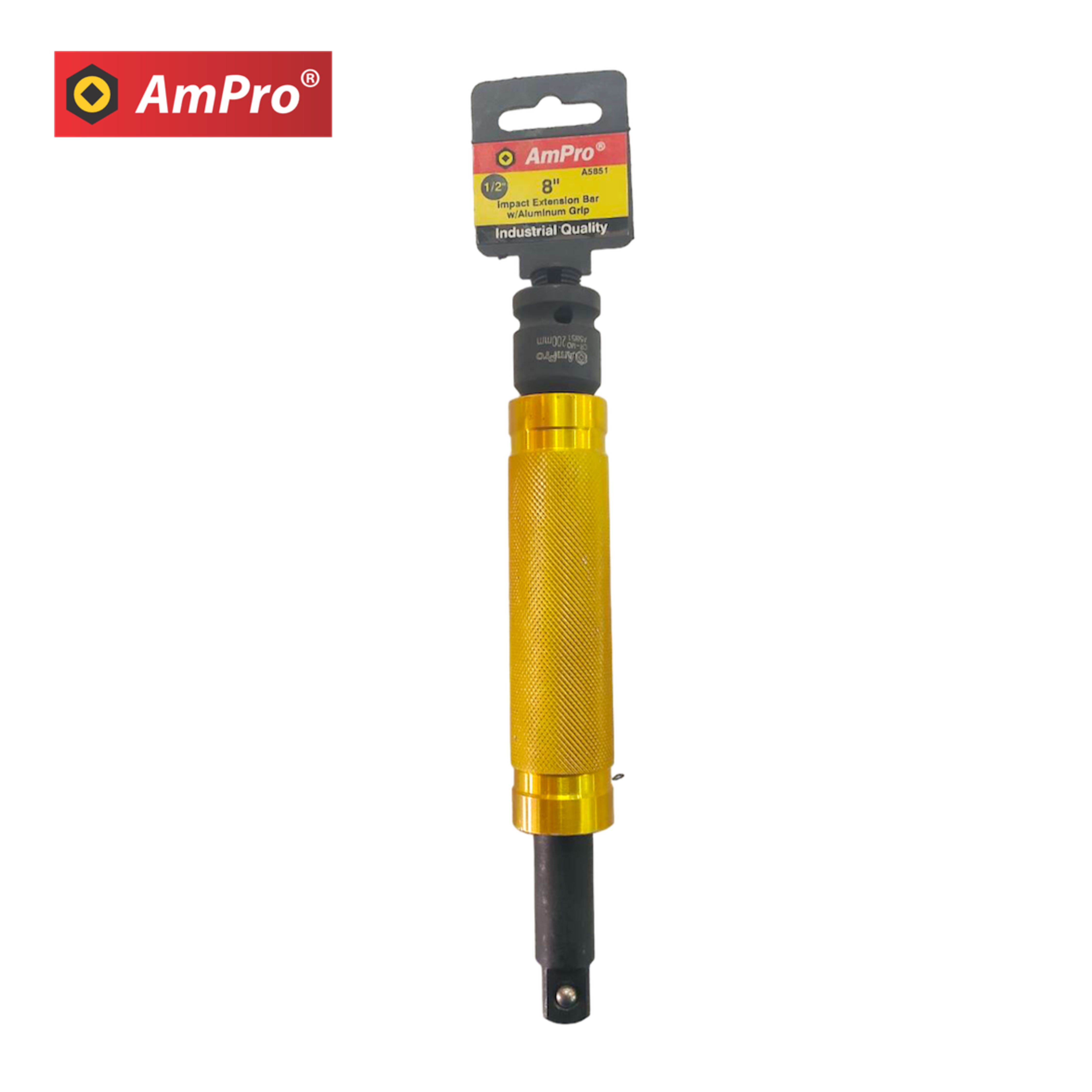 ข้อต่อบล็อกลม ด้ามอลูมิเนียมลายกลึง ขนาด 1/2" ยาว 8 นิ้ว AMPRO