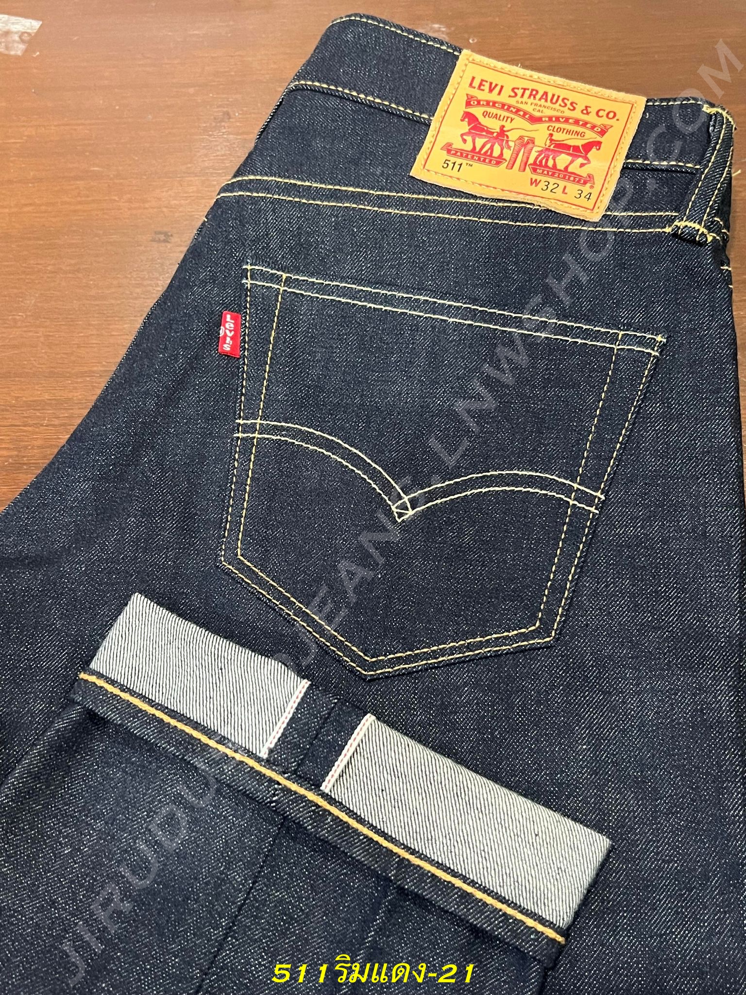 21. ใหม่ - Levi’s 511 ริมแดง เอว 33 ยาว 34 Made in Mexico
