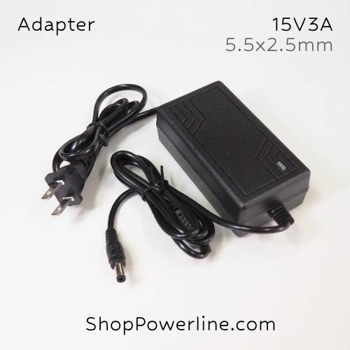 อะแดปเตอร์ Adapter 15V 3A (5.5x2.5,2.1mm)