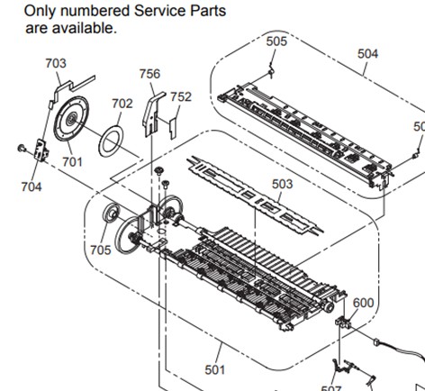 PAPER GUIDE FRONT ASSY L800/L805 "ตำแหน่งที่ 501"