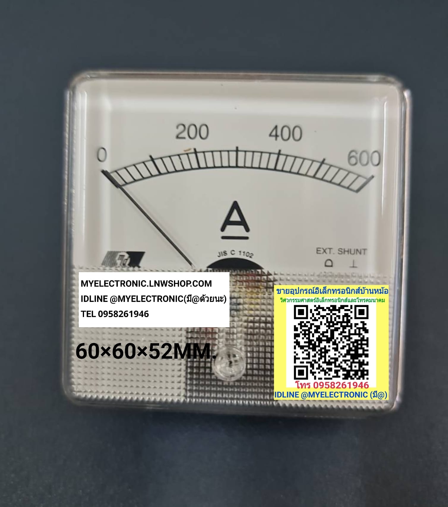 ขาย มิเตอร์600ADC/60mV , มิเตอร์DC600A/60mV ขนาด60×60×52มม. SIZE 60×60×52MM. ยี่ห้อ MATSUI DENKI ยี่ห้อMD MADE IN JAPAN ราคาตัวละ บาท