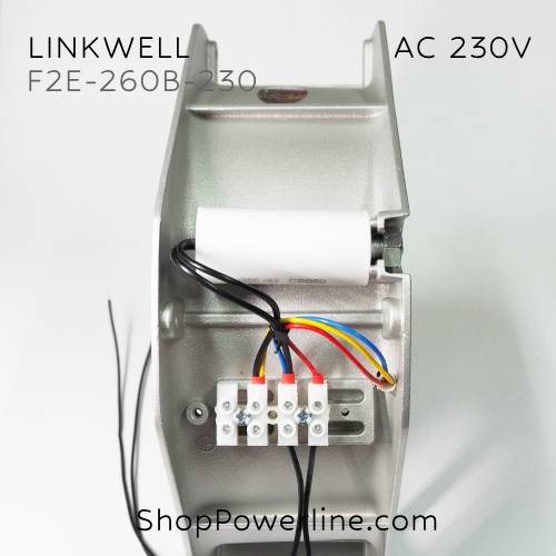 พัดลมใบพัดโลหะ Fan LINKWELL (F2E-260B-230) AC230V 225x225x80mm 0.30/0.34A (2wire) (Ball)