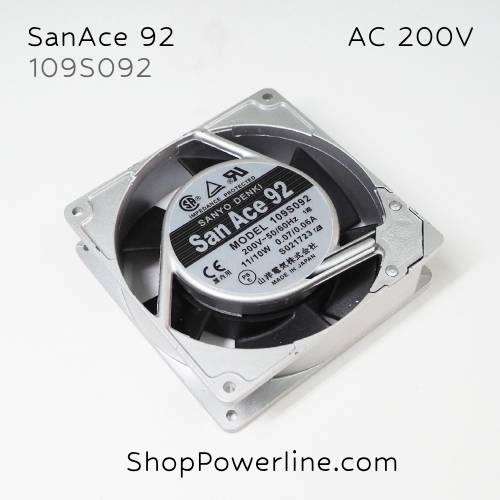 พัดลม Fan SanAce92 (109S092) AC200V 92x92x25mm 11/10W (2pin)