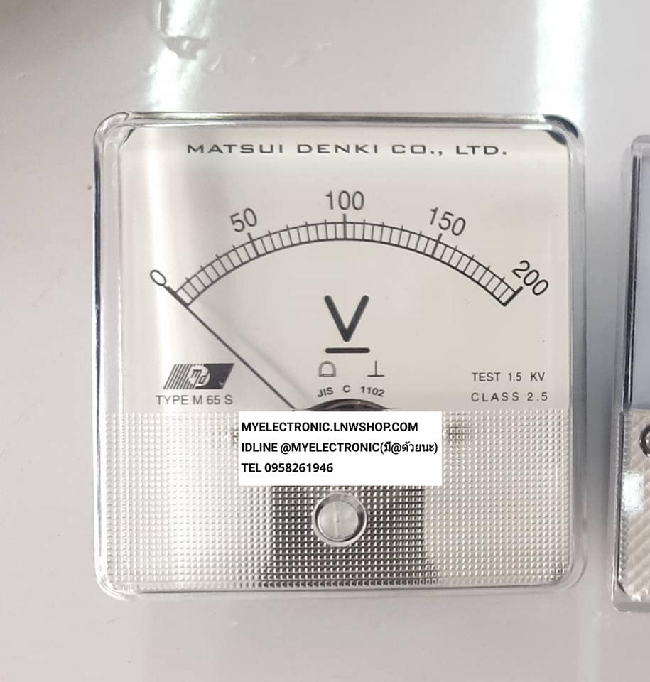 ขาย มิเตอร์200VDC มิเตอร์ 200V DC ขนาด80×80มม.PANEL METER 80x80MM. MATSUDENKI MADE IN JAPAN ราคา ตัวละ . . . บาท