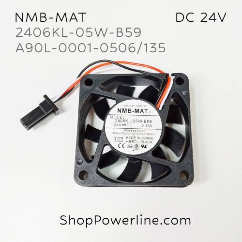 พัดลม Fan NMB-MAT (2406KL-05W-B59, A90L-0001-0506/135) DC24V 60x60x15mm 0.13A (3wire Fanuc Plug)