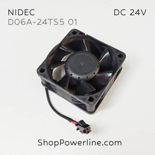 พัดลม Fan NIDEC (D06A-24TS5 01) DC24V 60x60x25mm 0.10A (2wire Black Plug)