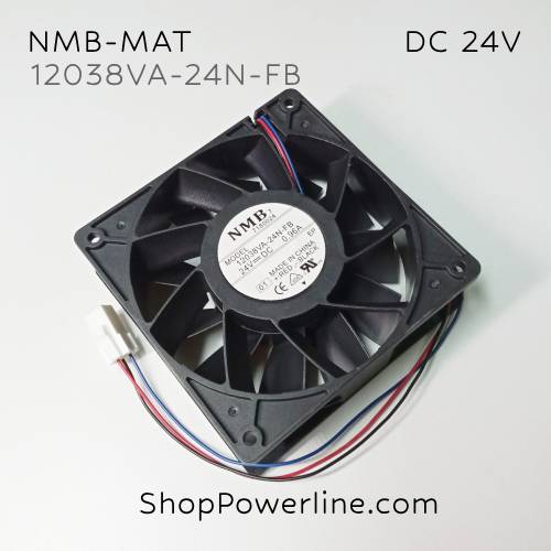 พัดลม Fan NMB-MAT (12038VA-24N-FB) DC24V 120x120x38mm 0.96A (3wire 4pin White Plug)