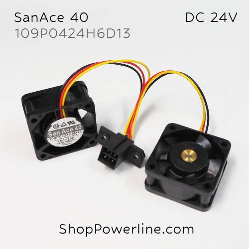 พัดลม Fan SanAce40 (109P0424H6D13, A02B-0265-C101) DC24V 40x40x20mm(x2) 0.07A (6wire Fanuc Special Plug)