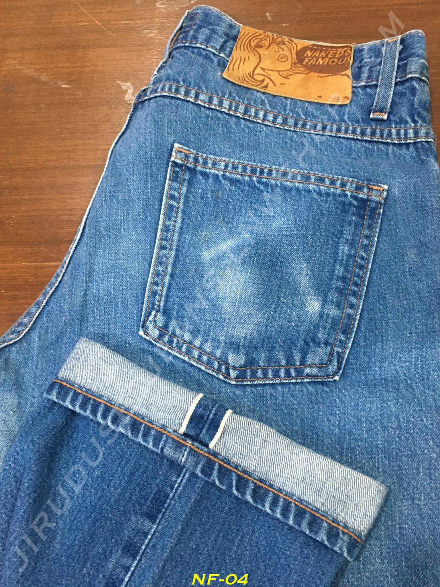 4. Naked & Famous - Slim Guy ริมสีเหลือง ผ้าญี่ปุ่น 12.5oz เอว 33 ยาว 34