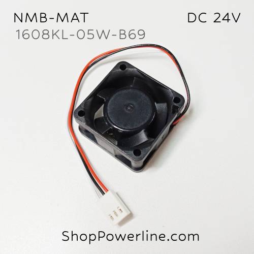 พัดลม Fan NMB-MAT (1608KL-05W-B69) DC24V 40x40x20mm 0.13A (3wire White B2 Plug)