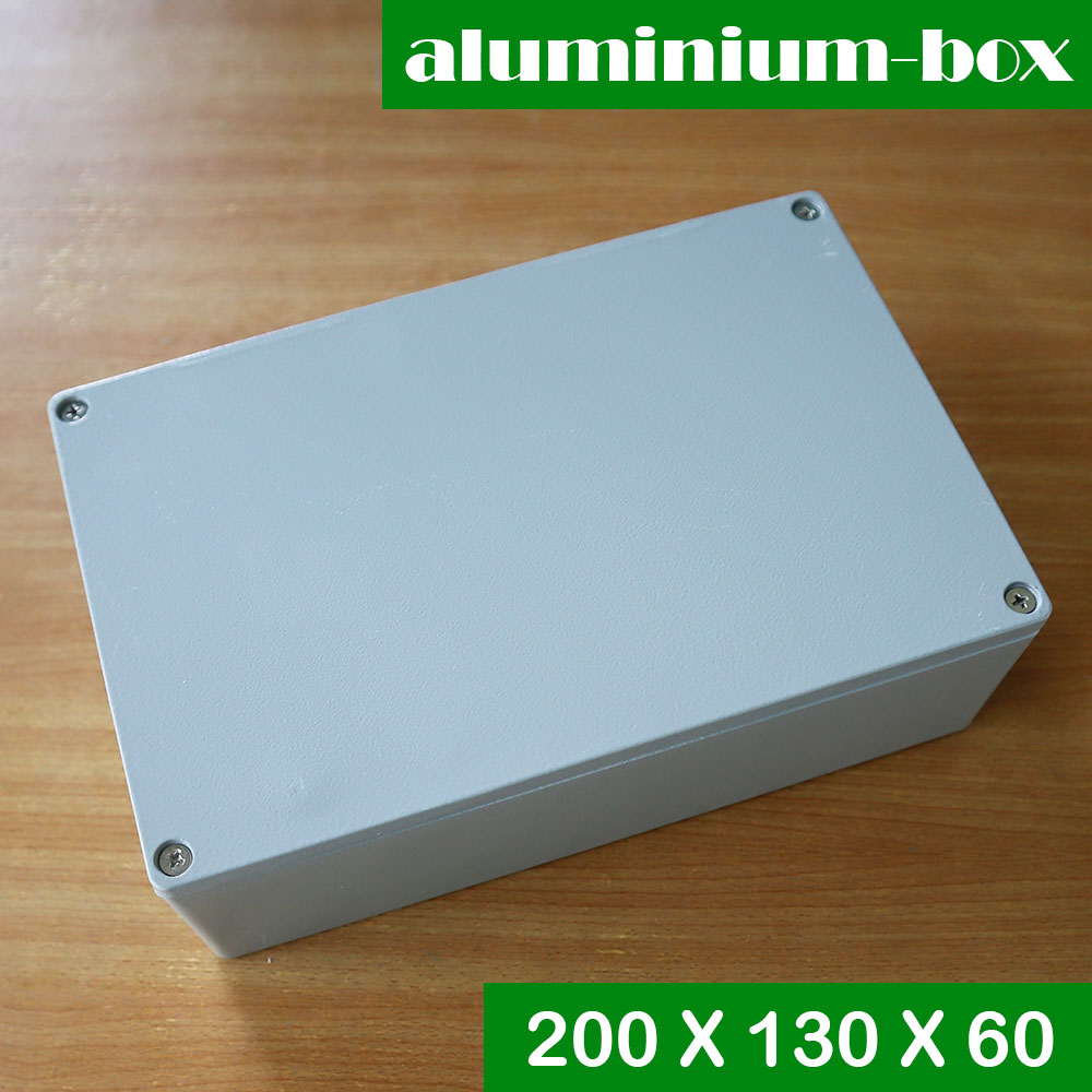 กล่องอลูมิเนียมกันน้ำ IP66 สีเทา ขนาด 200 X 130 X 60 มม.