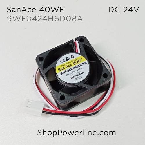 พัดลม Fan SanAce40WF (9WF0424H6D08A, A90L-0001-0385#T) DC24V 40x40x20mm 0.08A (3wire White B2 Plug)