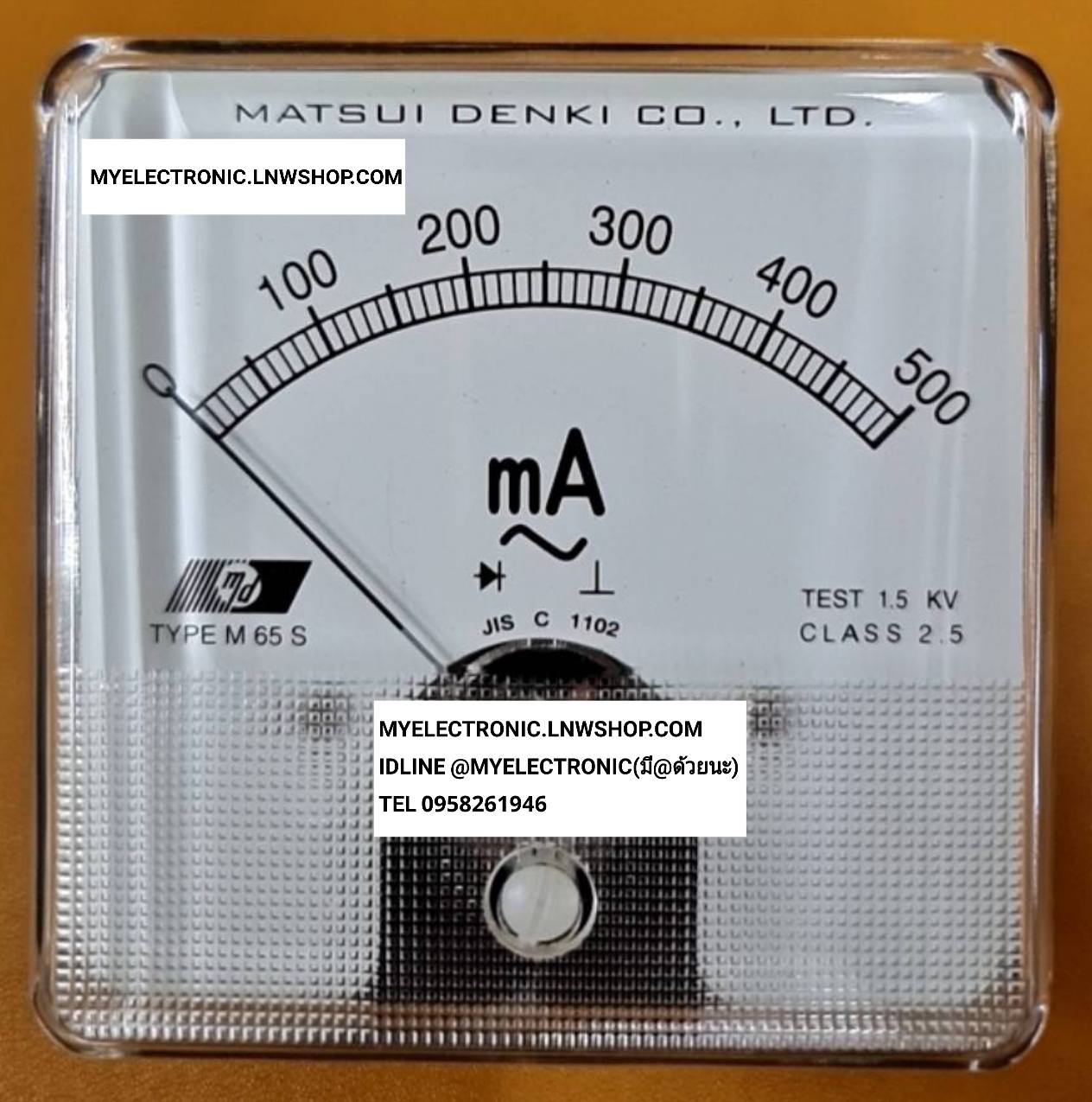 ขาย , มิเตอร์ , 500mA , AC , มิเตอร์500mA , รุ่น , TYPE , M65S , PANAL , METER , มิเตอร์ , 500mAAC , SIZE , ขนาด , 80×80MM. ขนาดเส้นผ่านศูนย์กลาง , ด้านหลัง , อ้วน , 65MM. , ยี่ห้อ , MATSUDENKI , MADE , IN , JAPAN , ของแท้ , ราคา , ตัวละ , . . . , หน่วย ,
