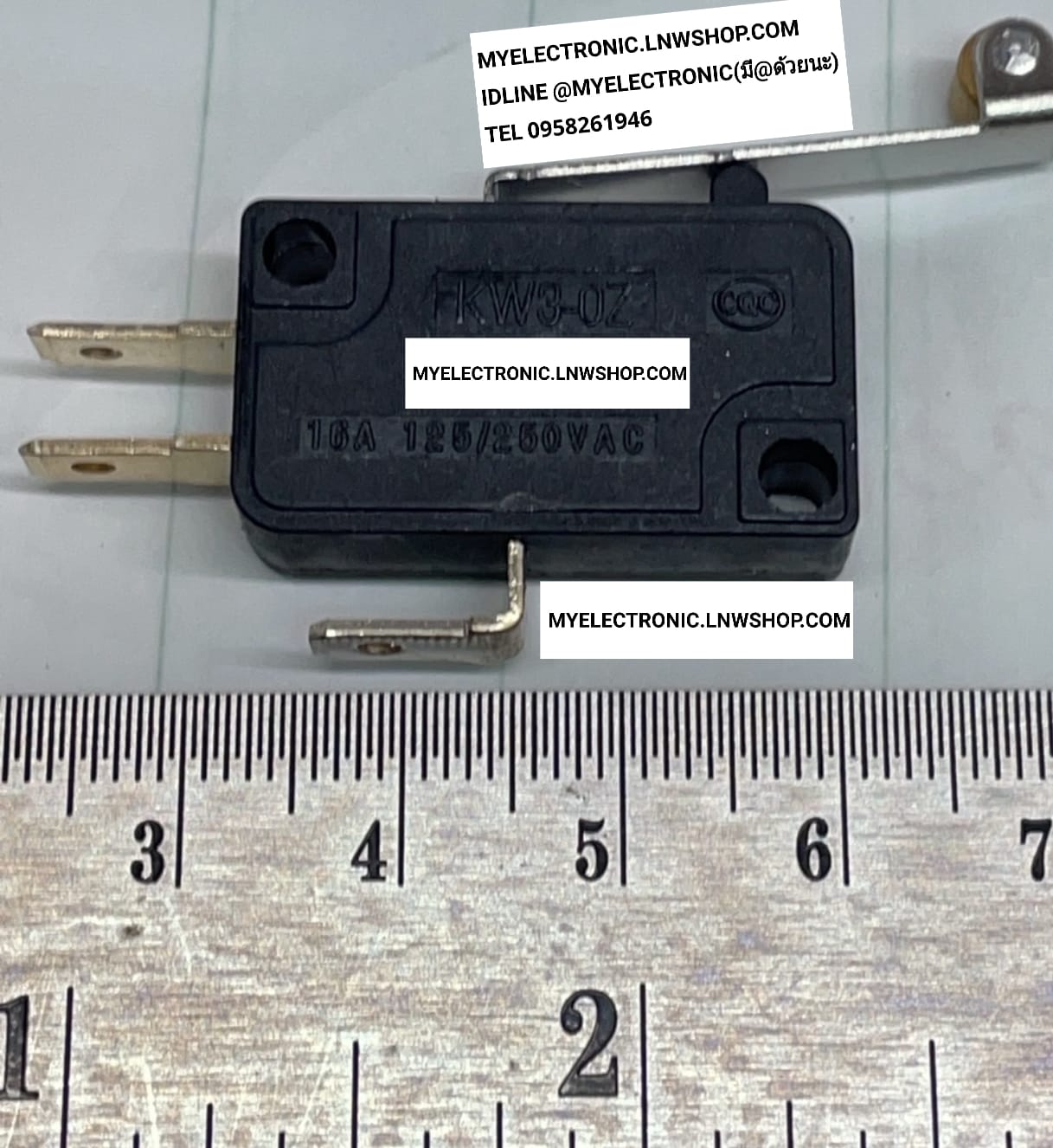 ขาย ไมโครสวิทช์ก้านยาวมีล้อ 16A125/250V ไมโครสวิทช์มีล้อ รุ่น SWKW3-OZ-1 ไมโครสวิทช์ ก้านยาว มีล้อ ยี่ห้อ DONG HAI ราคาตัวละ บาท