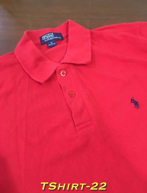 22. เสื้อโปโล Polo Ralph Lauren แท้ USA สีแดง มือสอง Size M อก 35
