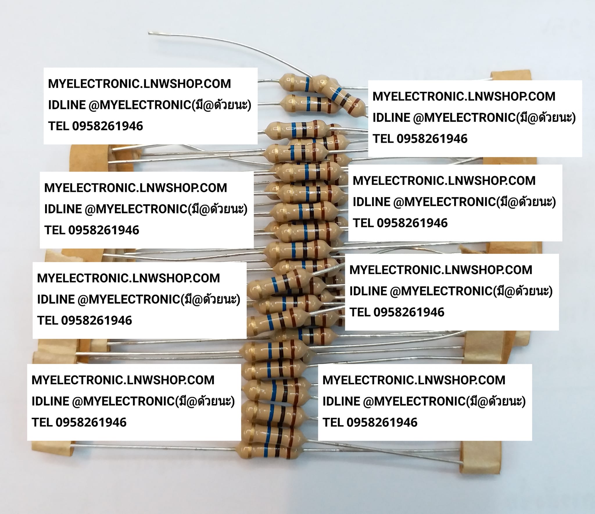 ขาย 10M1/2W5% 10M OHM 1/2W5% 10M 1/2W 5% สิบเมกกะโอห์ม ครึ่งวัตต์ ห้าเปอร์เซ็นต์ ตัวต้านทาน ยี่ห้อ ราคา ตัวละ . . . หน่วย บาท