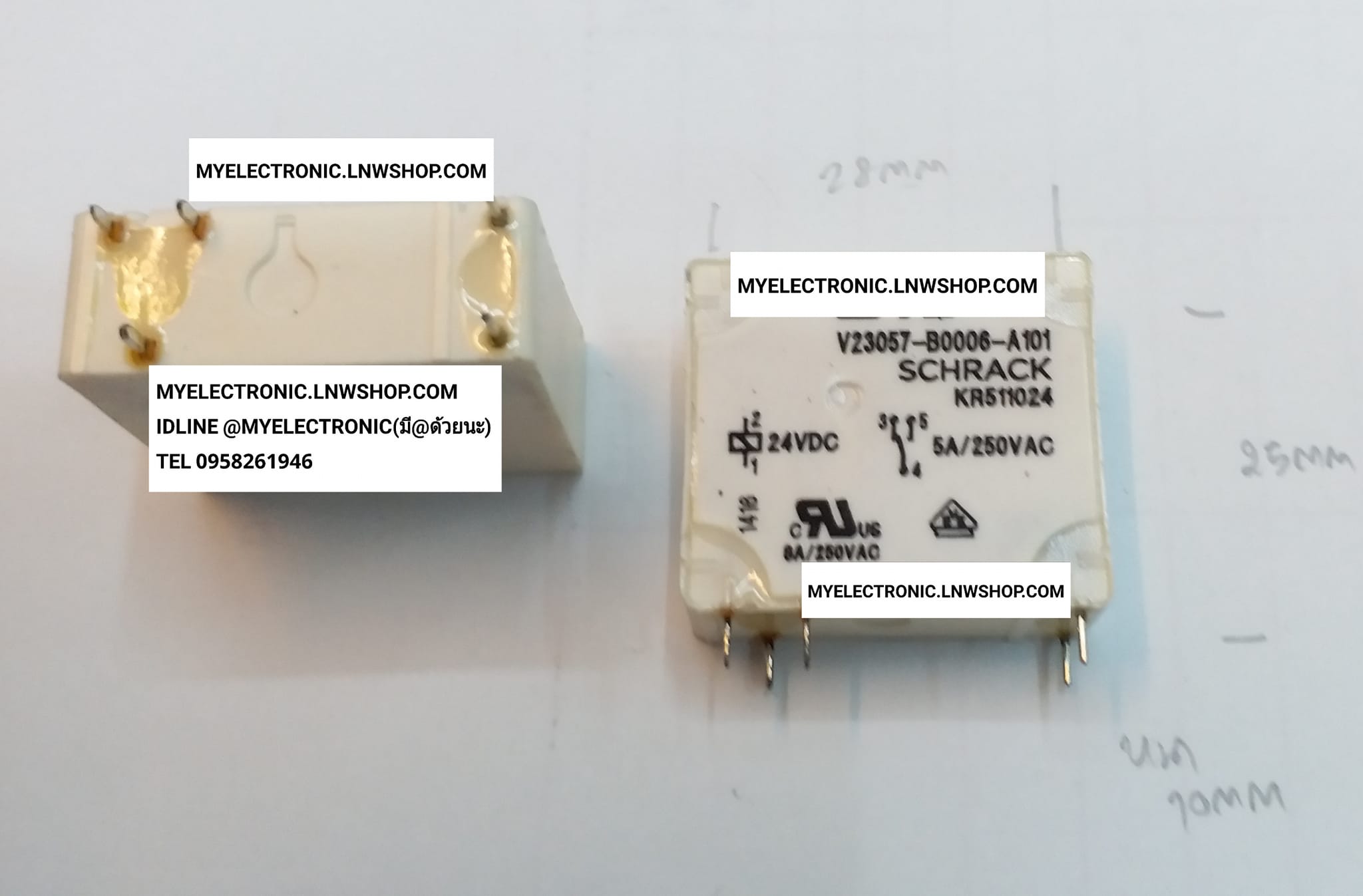 ขาย รีเลย์24V5ขา V23057-B0006-A101 รีเลย์คอยล์24V5ขา ยี่ห้อ SCHACK TE คอนแทรก8A250V CONTRAC 8A250V ราคา ตัวละ . . . . หน่วย บาท