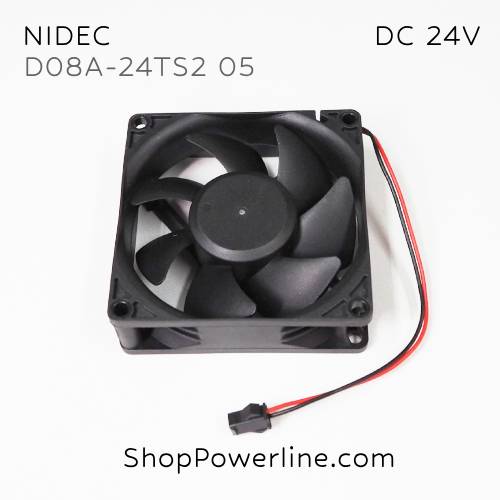พัดลม Fan NIDEC (D08A-24TS2 05) DC24V 80x80x25mm 0.23A (2wire Black Plug)