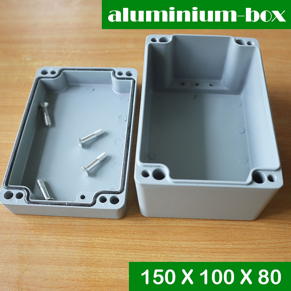 กล่องอลูมิเนียมกันน้ำ IP66 สีเทา ขนาด 150 X 100 X 80 มม.