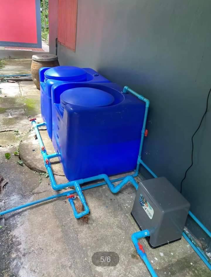 ถังน้ำทรงสี่เหลี่ยม P&S สีขาว สีน้ำเงิน ขนาด 300 , 500 ลิตร