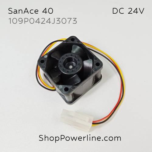 พัดลม Fan SanAce40 (109P0424J3073) DC24V 40x40x28mm 0.18A (3wire White Plug)