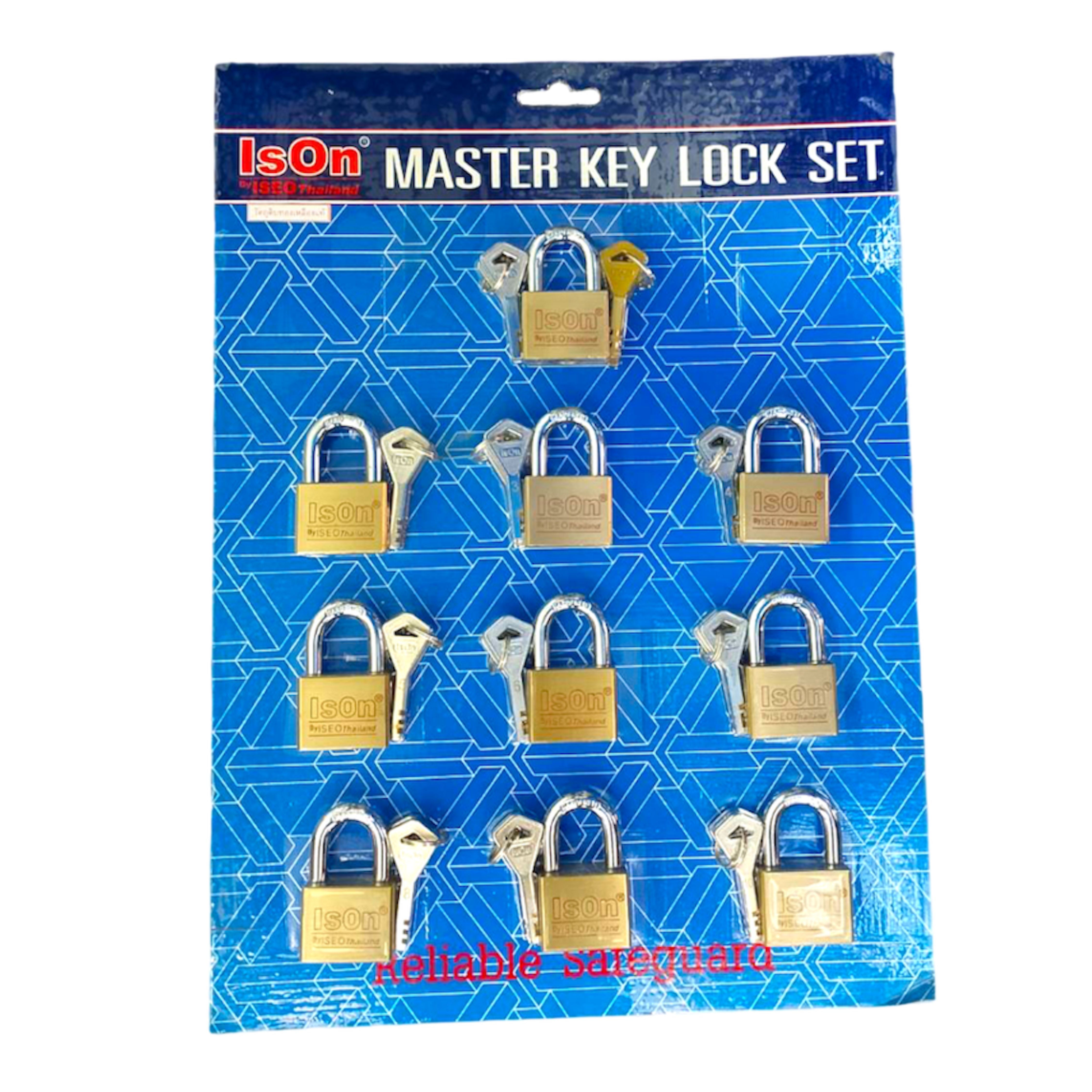 กุญแจ ISON ระบบมาสเตอร์คีย์ ทองเหลือง ขนาด 40 มม. ชุด10ตัว ของแท้