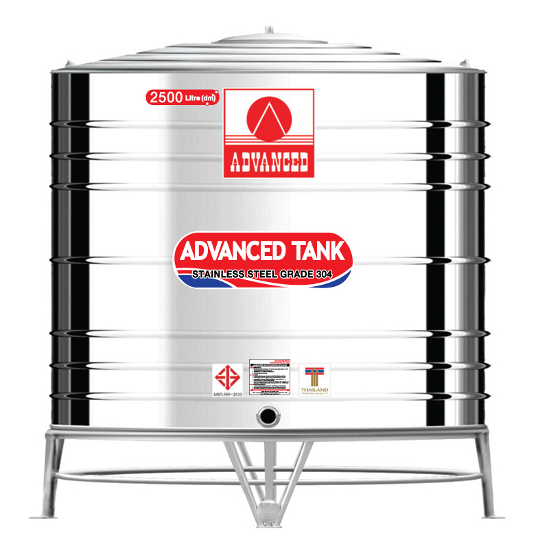 แท้งค์น้ำสแตนเลส แอ็ดวานซ์ ADVANCED ทรงก้นเรียบ AVF2500 ขนาด 2500 ลิตร