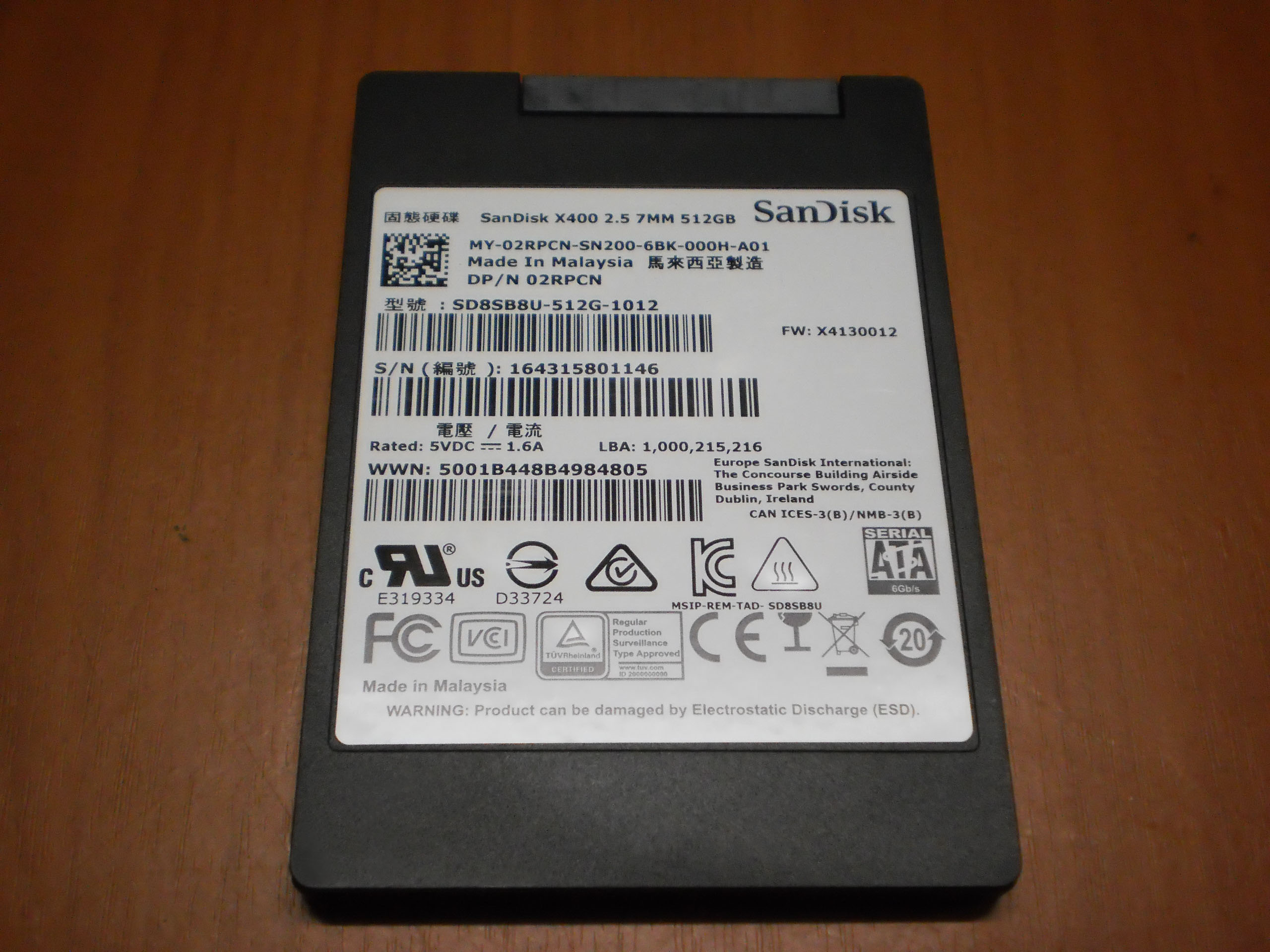 SSD SanDisk 512GB X400