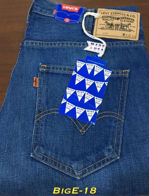 18.ใหม่พร้อมป้าย - Levi’s LVC 606 Super Slim Big E ป้ายส้ม ขาเดฟ Made in USA เอว 34 ยาว 31 (ดีเทลรอยขาดที่เข่าขวา)