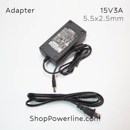 อะแดปเตอร์ Adapter 15V 3A (5.5x2.5,2.1mm)