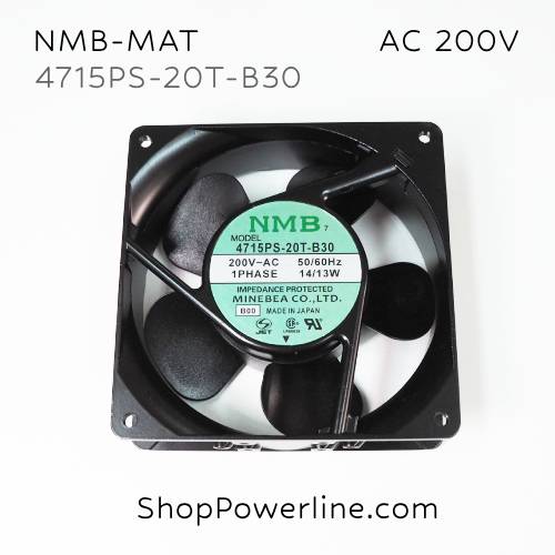 พัดลม Fan NMB-MAT (4715PS-20T-B30) AC200V 120x120x38mm 14/13W (2pin)