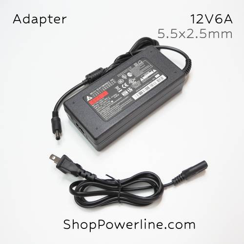 อะแดปเตอร์ Adapter 12V 6A (5.5x2.5,2.1mm)