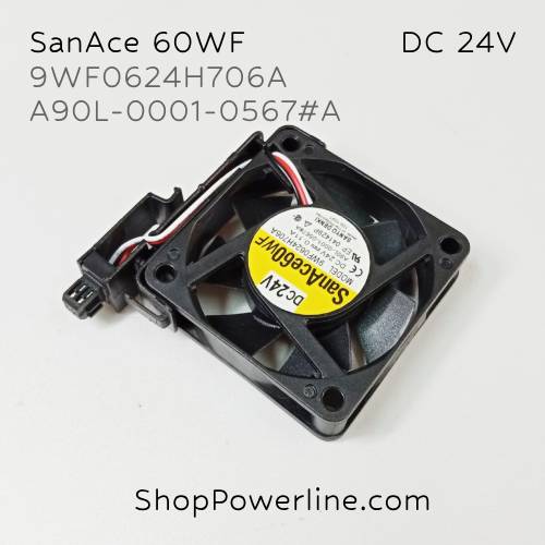 พัดลม Fan SanAce60WF (9WF0624H706A, A90L-0001-0567#A) DC24V 60x60x15mm 0.11A (3wire Special Plug, Bracket)