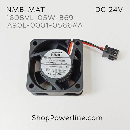 พัดลม Fan NMB-MAT (1608VL-05W-B69, A90L-0001-0566#A) DC24V 40x40x20mm 0.13A (3wire 4pin Black Plug)