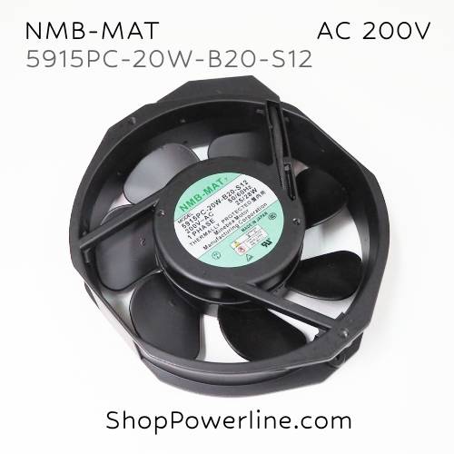 พัดลมใบพัดโลหะ Fan NMB-MAT (5915PC-20W-B20-S12) AC200V 172x150x38mm 25/28W (2pin)