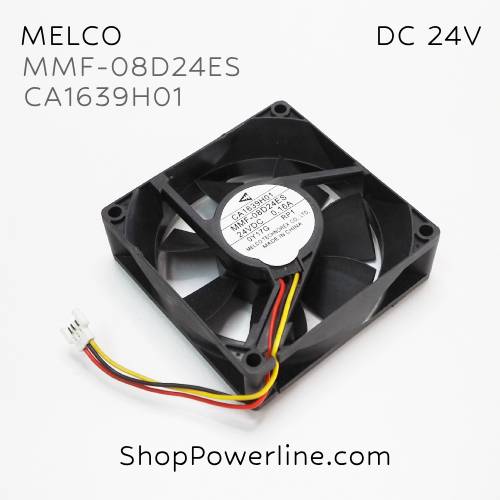 พัดลม Fan MELCO (MMF-08D24ES RP1, CA1639H01) DC24V 80x80x25mm 0.13A (3wire White C3 Plug)