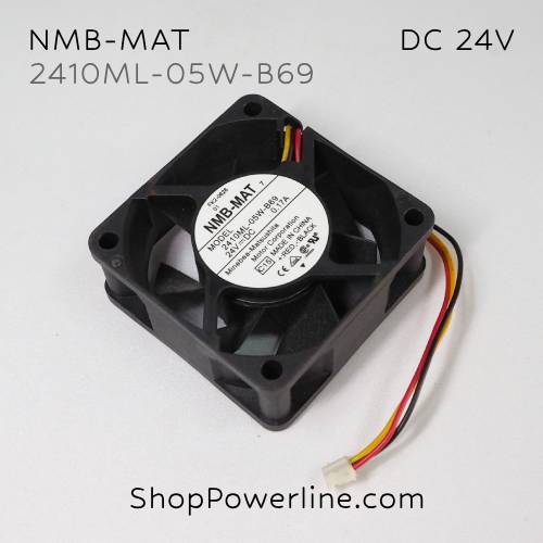 พัดลม Fan NMB-MAT (2410ML-05W-B69) DC24V 60x60x25mm 0.17A (3wire White C2 Plug)
