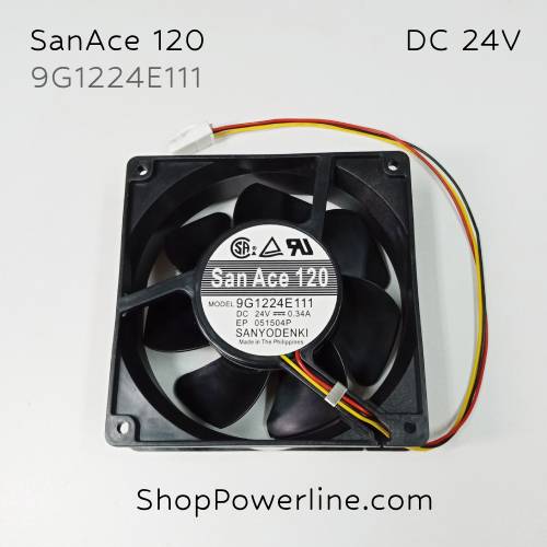 พัดลม Fan SanAce120 (9G1224E111) DC24V 120x120x38mm 0.34A (3wire White Special Plug)