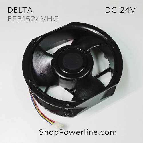 พัดลมใบพัดโลหะ Fan DELTA (EFB1524VHG) DC24V 172x150x51mm 1.7A (4wire White B3 Plug)