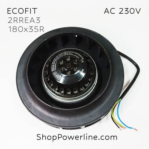 พัดลม Fan ECOFIT (2RREA3, D04-A6) AC230V 180x35R 0.26/0.17A (4wire) + Capacitor