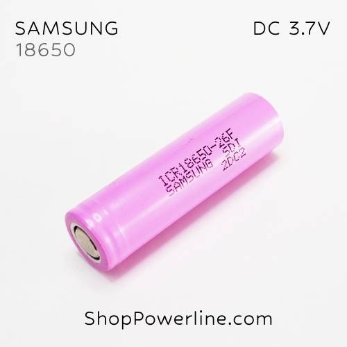 ถ่านชาร์จ Re-charge Battery SAMSUNG (ICR18650-26F) 3.7V 18650 2600mAh (หัวเรียบ)