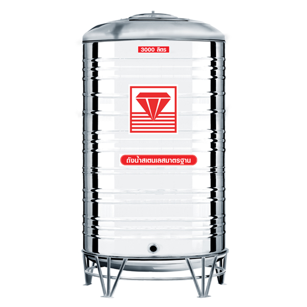แท้งค์น้ำสแตนเลสตราเพชร รุ่น DMCB 3000 ขนาด 3000 ลิตร พร้อมขาตั้ง แถมลูกลอย