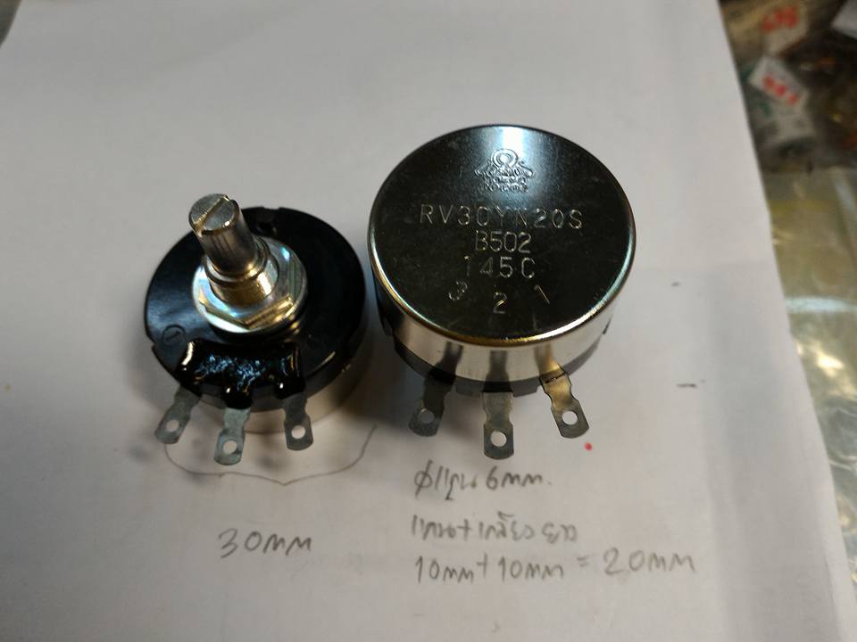 ขาย โวลุ่ม5K1W โวลุ่ม RV30YN20S B502 ยี่ห้อ COSMO RV30YN20SB502 RV30YN 20S B502 5K โวลุ่ม5K 1WATT 1วัตค ของญี่ปุ่นแท้ JAPAN ของแท้ ราคา ตัวละ . . . . . หน่วย บาท