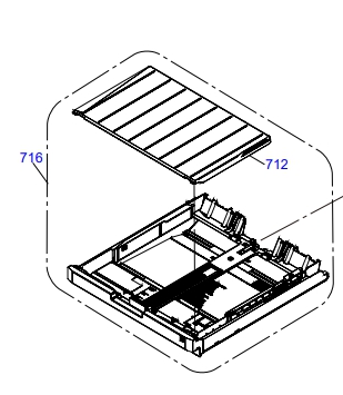 "ถาดกระดาษ 2" CASSETTE 2ND BIN ,ASSY;SEC EPSON L1455 "ตำแหน่ง716"